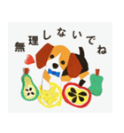ビーグル犬の紙絵スタンプ【日常】（個別スタンプ：28）
