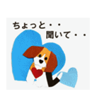 ビーグル犬の紙絵スタンプ【日常】（個別スタンプ：34）