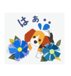 ビーグル犬の紙絵スタンプ【日常】（個別スタンプ：35）