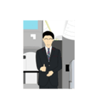 男性客室乗務員(CA)（個別スタンプ：19）