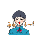 照れ屋なパッツンくん（個別スタンプ：6）