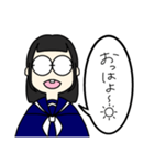 3年A組、まる眼鏡先輩（個別スタンプ：4）