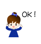 青い洋服の女の子（個別スタンプ：1）