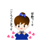 青い洋服の女の子（個別スタンプ：13）