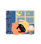 動く☆黒猫子猫ちゃん・日常生活編。（個別スタンプ：18）