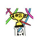 白くて笑ってる猫（個別スタンプ：4）