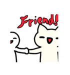 白くて笑ってる猫（個別スタンプ：5）