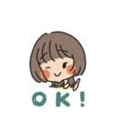 困り眉のおんなのこ（個別スタンプ：3）