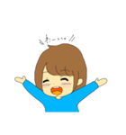 水色が好きな女の子。（個別スタンプ：1）