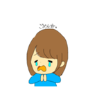 水色が好きな女の子。（個別スタンプ：3）