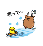 お風呂シカ フロロ 冬（個別スタンプ：40）