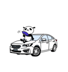 えりパンダの白い車セット（個別スタンプ：15）