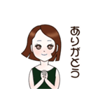ボブヘアの女の子のスタンプ（個別スタンプ：6）