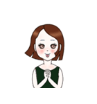 ボブヘアの女の子のスタンプ（個別スタンプ：16）