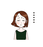 ボブヘアの女の子のスタンプ（個別スタンプ：19）
