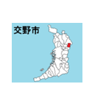 大阪府の市町村地図（個別スタンプ：14）