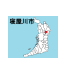 大阪府の市町村地図（個別スタンプ：15）