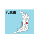 大阪府の市町村地図（個別スタンプ：21）