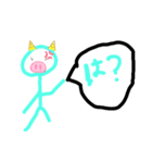 可愛い棒人間ちゃん達（個別スタンプ：5）