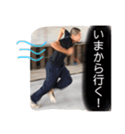 猿集団と一匹ワンちゃんと一匹恐竜（個別スタンプ：1）