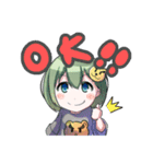 クマ好き女の子①（個別スタンプ：1）