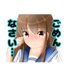 萌え女子高生セーラー服スタンプ（個別スタンプ：3）