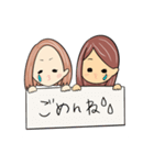 ポーカーフェイスなユイナとアサミ（個別スタンプ：23）