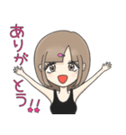 ゆるゆるラフスタイル女子（個別スタンプ：1）