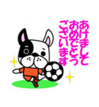 サッカー犬 オレンジユニ版（個別スタンプ：39）