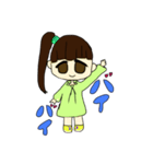 パーカー女の子(黄色)（個別スタンプ：5）