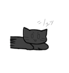すべりこむくろねこのスタンプ（個別スタンプ：1）