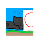 すべりこむくろねこのスタンプ（個別スタンプ：4）