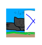 すべりこむくろねこのスタンプ（個別スタンプ：5）