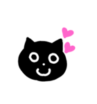 くろねこの顔（個別スタンプ：1）