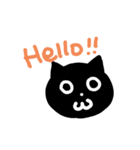 くろねこの顔（個別スタンプ：2）