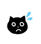 くろねこの顔（個別スタンプ：3）