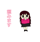 長髪長袖女子（個別スタンプ：3）