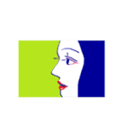 マウスで描いた女の人（個別スタンプ：11）