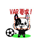サッカー犬 紫ユニ版（個別スタンプ：18）