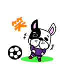サッカー犬 紫ユニ版（個別スタンプ：25）