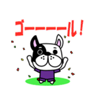 サッカー犬 紫ユニ版（個別スタンプ：34）