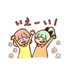 ゆるい手描き女の子のスタンプ（個別スタンプ：1）