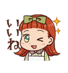 赤毛の女の子スタンプ（個別スタンプ：3）