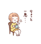 おかっぱ女の子のゆるスタンプ（個別スタンプ：7）