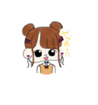 女の子(と愉快な生き物)（個別スタンプ：1）
