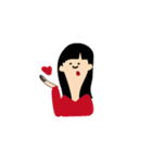 黒髪の少女達（個別スタンプ：1）