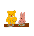黄金のクマとピンクの」ウサギ」（個別スタンプ：8）