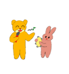 黄金のクマとピンクの」ウサギ」（個別スタンプ：15）