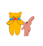 黄金のクマとピンクの」ウサギ」（個別スタンプ：19）