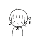 てがきの女の子（個別スタンプ：6）